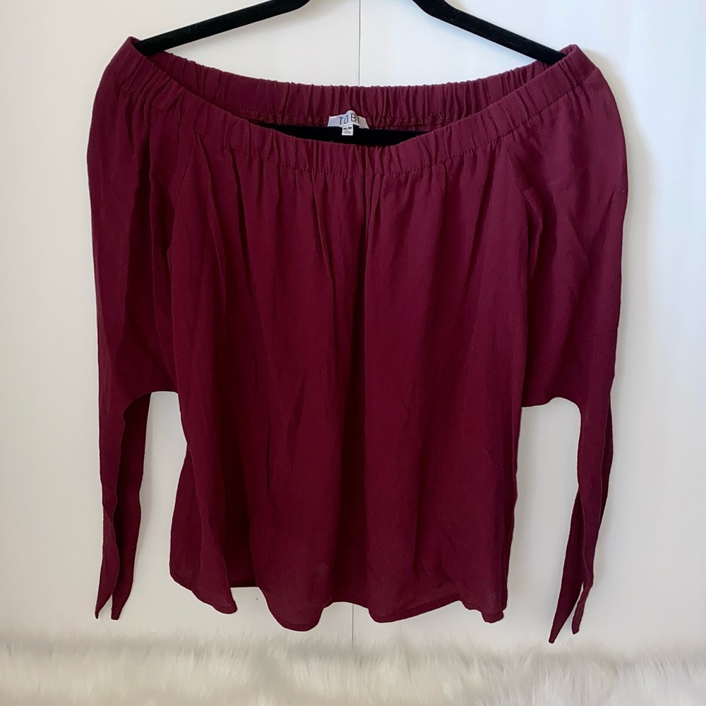 TOBI Off Shoulder Blouse with Ties